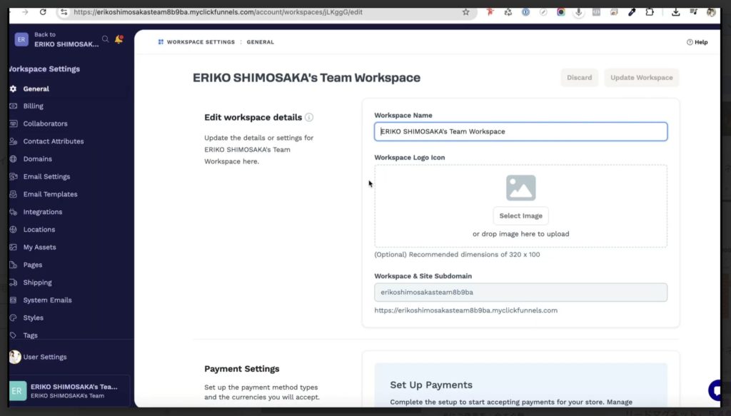 2-6 ワークスペースの一般設定を変更する
